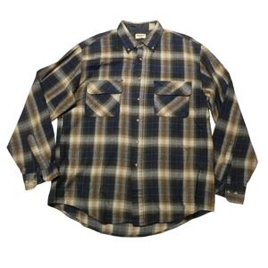 Northwest Blue Shirt Mens LT Multicolor Plaid Flannel Long Sleeve Button Front